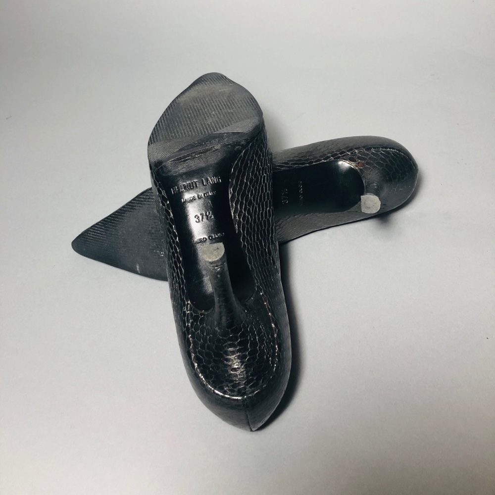 Authentic Helmet Lang Silver Snake Pointed Pumps - image 5